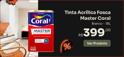 Tinta Acrílica Fosca Master Coral Branco 18L G-Haus