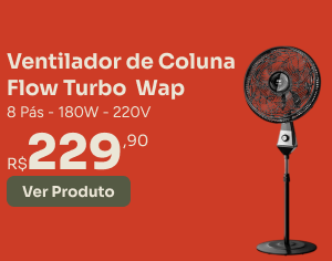 Ventilador de Coluna 8 Pás Flow Turbo Wap G-Haus