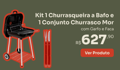 Kit Churrasqueira a Bafo + Garfo e Faca Mor G-Haus