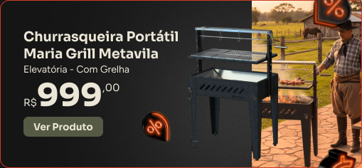 Churrasqueira Portátil com Grelha Elevatória Maria Grill Metavila G-Haus